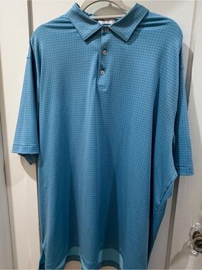 Peter Millar Summer Comfort Teal Textured Short-Sleeve Polo